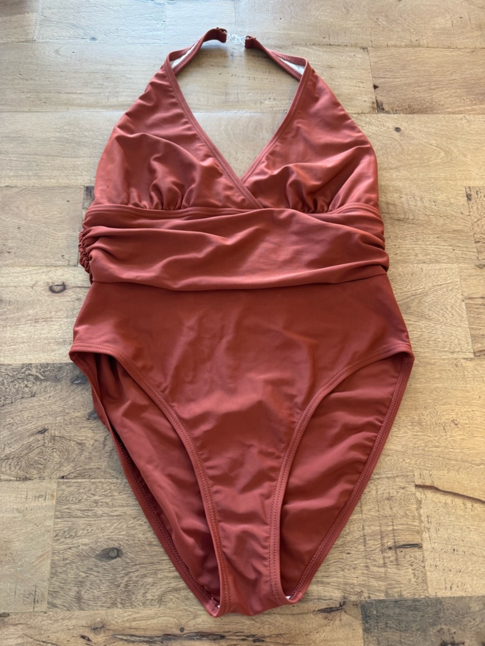 Rust Halter One-Piece Swimsuit size medium beach summer vacation pool
